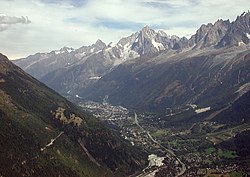 Die Chamonixvallei, soos gesien vanuit die suide