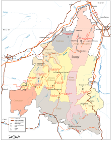 Carte des territoires du Vercors.