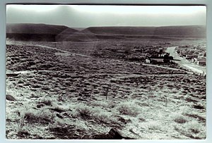 Vista desde Punta Marqués hacia el pueblo naciente de Rada Tilly en 1950.