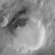 Mars Global Surveyor context image with box showing where next image is located