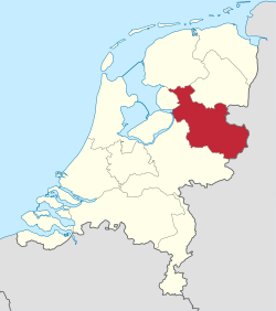 Ligging van die provinsie Overijssel in Nederland