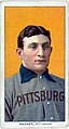 Image 35The American Tobacco Company's line of baseball cards featured shortstop Honus Wagner of the Pittsburgh Pirates from 1909 to 1911. In 2007, the card shown here sold for $2.8 million. (from Baseball)