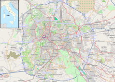 Mapa konturowa Rzymu, w centrum znajduje się punkt z opisem „Kościół świętych Marcelina i&nbsp;Piotra na&nbsp;Lateranie”