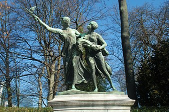 « Il genio belga guida il Congo » (Monument General Thys, Cinquantenario, Bruxelles).