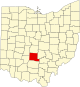 Localização do Map of Ohio highlighting Pickaway County