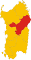 Collocatio finium Provinciae Nuorensis in Regione Sardinia ab anno 2005 usque ad annum 2016.