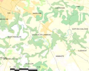 Poziția localității Saugnac-et-Cambran