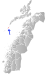 Værøy markert med rødt på fylkeskartet