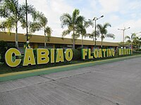 Floating market welcome sign