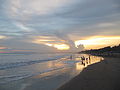 Zonsondergang op het strand van Pangandaran