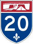 Panneau de l'autoroute 20