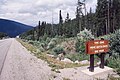 Das Schild erinnert bei der Fahrt in West-Richtung auf dem Yellohead-Pass daran, dass die Pacific-Time eine Stunde früher ist / British Columbia