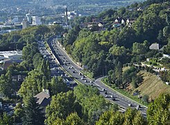 La N 201 traversant Chambéry à la Cassine (sortie 16).(Aire urbaine de Chambéry)