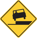 W8-17 (I) Dangerous shoulder on the left