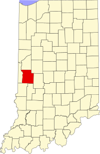 Map of Indijana highlighting Parke County