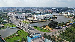 Downtown of Tân An city with Bảo Định river