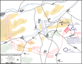 map showing troop movements leading up to the Prussian trap