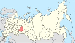 Sverdlovsk oblasts läge i Ryssland.