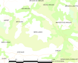 Mapa obce Sère-Lanso