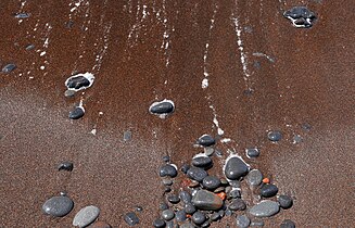 Red sand from Santorini's Kokkini beach.