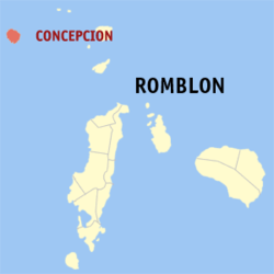 Map of Romblon with Concepcion highlighted