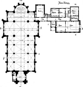 Plattegrond van de kerk (ontwerp).