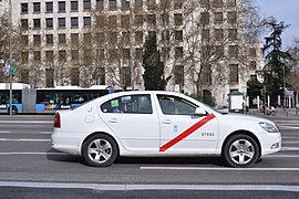 Taxi en Madrid, España.