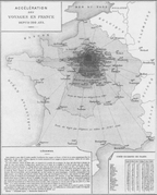 « Accélération des voyages en France depuis 200 ans », Album de statistique graphique, 1888.