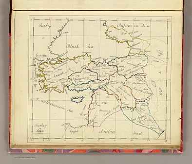 An 1810 map of the Ottoman Empire in Asia, showing the region of Ottoman Syria