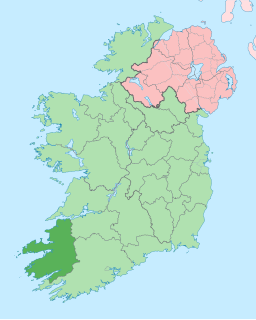 Karta med County Kerry markerat