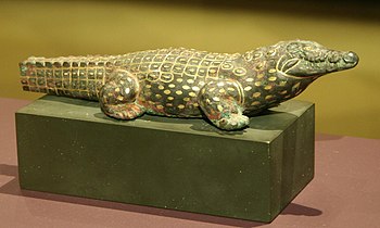 Sobek v svojo krokodilji obliki, Dvanajsta dinastija, Staatliches Museum Ägyptischer Kunst, München