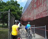 Chicane used for slowing cyclists