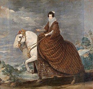 Königin Isabella zu Pferde, Ölgemälde von Diego Velázquez, 1635 (Prado, Madrid)