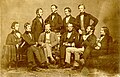 Mason (sitting, third from right) with other members of the Boston Society for Medical Improvement. Shot between 1843 – 1854.[20]