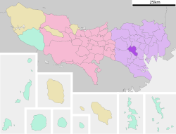 澀谷區於東京的位置圖