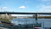 Vue des trois premiers ponts de la Maine à l'entrée d'Angers