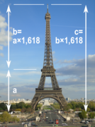 Proportionen des Eiffelturms (hier: goldener Schnitt)