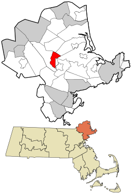 Location in Essex County and the state of Massachusetts.