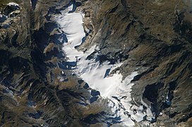 Image satellite des glaciers de la Vanoise.