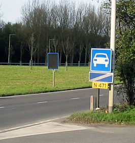 Begin van de N471 ter hoogte van Rotterdam