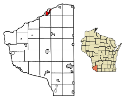 Location of Boscobel in Grant County, Wisconsin.