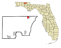 Location in Holmes County and the state of Florida