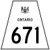 Highway 671 marker