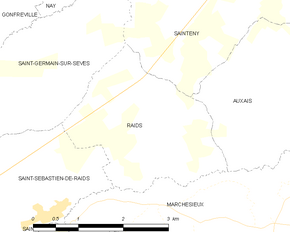 Poziția localității Raids