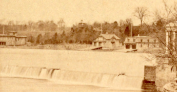 Boathouse Row (c. 1873-74), from left to right: #14; #9-10; and #7-8 after one-story structures were removed