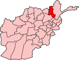 Map of Afghanistan with Takhar highlighted