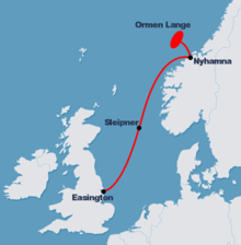 Location of Langeled pipeline