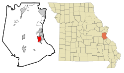 Location of Festus, Missouri