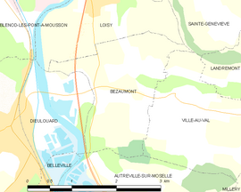 Mapa obce Bezaumont