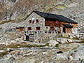 Almagellerhütte Weissmiesin eteläpuolella 2 900 metrin korkeudessa.